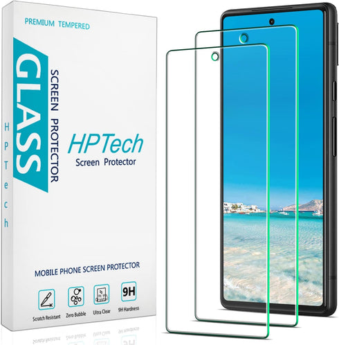 HPTech (2 Pack) Designed for Google Pixel 6a 5G Tempered Glass Screen Protector, Anti Scratch, Bubble Free, Case Friendly......