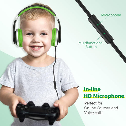 rockpapa HS20 Wired Kids Headphones for School, Foldable Lightweight Boy Girl Headphones with Microphone & 3.5mm Jack for 3-15 Year Old for Airpla...