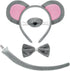 Mouse Costume Accessories Set, Mouse Ears Headband Nose Bowtie and Tail Costume Accessories for Halloween Dress Up Play Party...
