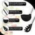 TeamFar Silicone Pasta Fork and Ladle Spoon Set, 2 Pcs Large Nonstick Kitchen Utensils with Stainless Steel Handle for Cooking, Draining, Serving ...