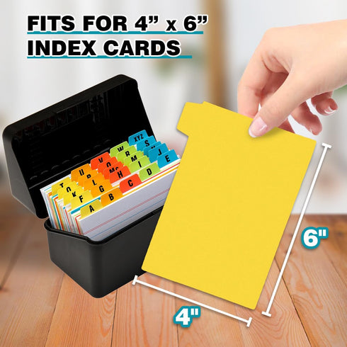 Chell 4x6 Poly Index Card Dividers, Heavyweight Index Card Guides A-Z for Flash Cards and Recipe Cards, with Alphabetical/Blank Stickers, Pack of ...