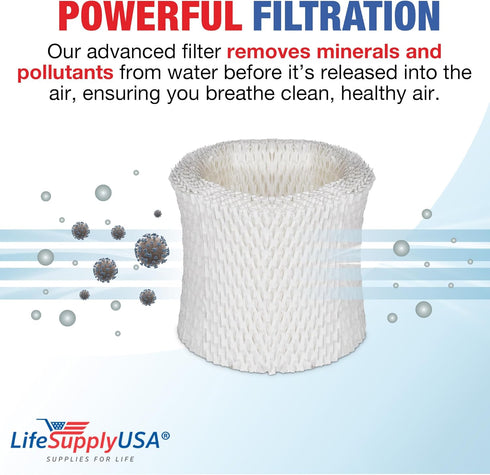 LifeSupplyUSA Humidifier Replacement Filter Compatible with Graco 4 Gallon Model 2H02 2H03 and Compatible with Hamilton Beach TrueAir 05520 05521 ...