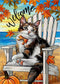Welcome Fall Cat Beach Chair Decorative Garden Flag, Autumn Pet Coastal Maple Leaves Pumpkin Yard Outside Decorations, Thanksgiving Nautical Outdo...