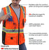 Reflective Safety Vest Orange Mesh, Made with 3M Reflective Tape, Heavy Duty Vest with ID pocket, Padded Neck, Orange L...