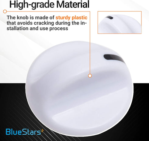 Ultra Durable 131965300 Dryer Timer Knob Replacement Part by BlueStars - Exact Fit for Frigidaire Electrolux Dryers - Replaces 131666601 131666604 131666606 - PACK OF 4