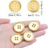 50 Pieces 25 mm Golden Plated Round Buttons with 4 Holes Plastic Sewing Buttons Handmade Ornament Buttons Bulk for DIY Sewing Crafts Handmade Repa...