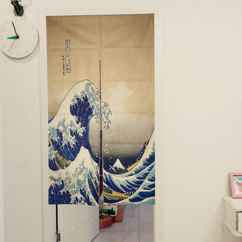 Doorway Curtain Tapestry Japanese Noren Curtain Tapestry Ukiyoe The Great Wave Off Kanagawa Door Way Curtain Door Hanging Tapestries...