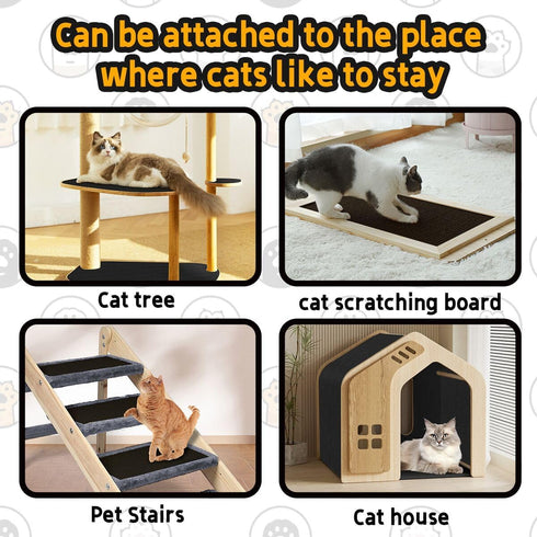 39.7"x11.8" 3PCS DIY Adhesive Climbing Cat Scratcher Carpet Self-adhesive Cat Tree Replacement Part Mat Cat Scratching Mat, Suitable for Cat Trees...