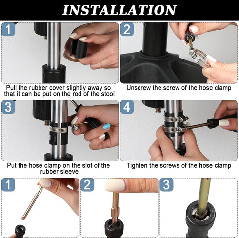 Ferraycle Fixing a Sinking Office Chair Cylinder Alternatives 10 Pieces Stainless Steel Hose Clamps 5 Pieces Gas Lift with Dual-Purpose Screwdrive...
