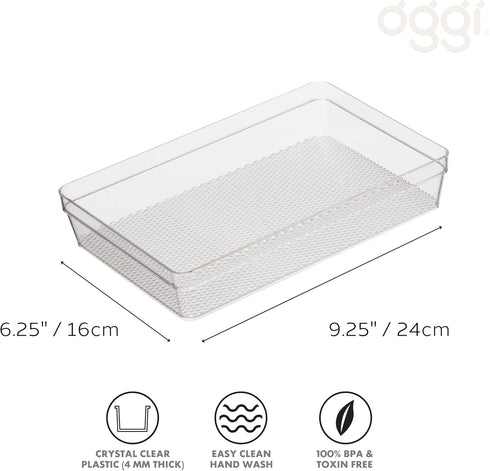 Oggi Drawer Organizer - 6" X 9" - Ideal for Organizing Kitchen Drawers, Office, Desk, Silverware, Kitchen Utensils, Cosmetics and Bathrooms, Recta...
