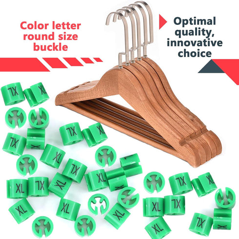Swpeet 150Pcs Green Plastic Clothes Hanger Size Markers Assortment Kit, XL...