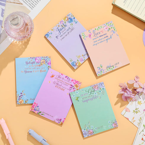 12 Pcs Cute Sticky Notes Biblical Sticky Notes 3 x 4 Inch Religious Sticky Note Pads Inspirational Sticky Notes Self Stick Note Pads for Reminders...