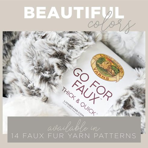 Lion Brand Yarn (1 Skein) Go for Faux Thick & Quick Bulky Yarn, Chinchilla, 72 Foot (Pack of 1)......
