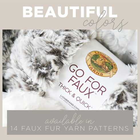 Lion Brand Yarn (1 Skein) Go for Faux Thick & Quick Bulky Yarn, Baked Alaska...