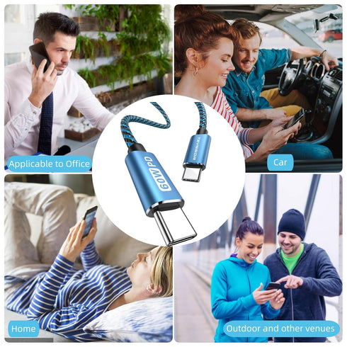 USB C to USB C Cable, USB C Charger Cable 10FT 5-Pack 60W, USBC to USBC Fast Charging Cable for Phone 15/15 Pro/15 Pro Max, Type C Charger Cable f...