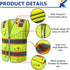 Safety Vest with 9 Pockets Class 2 High Visibility Reflective Vest for Women Men Security Work Wear Meets ANSI/ISEA Standards (KZD-Yellow, 2XL)...