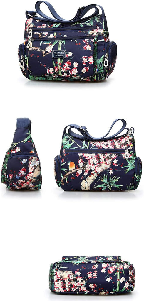 NOTAG Crossbody Bags for Women Nylon Shoulder Bag Floral Multi-Pocket Purses and Handbags...