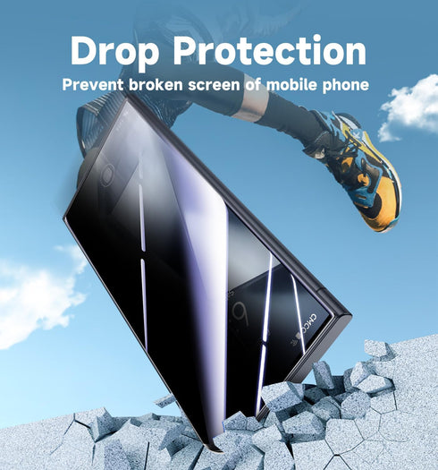 MAGIC JOHN 2 Pack for Samsung Galaxy S24 Ultra Privacy Glass Screen Protector 6.8 inch, Anti-spy Tempered Glass Film, Auto Dust-Elimination Instal...