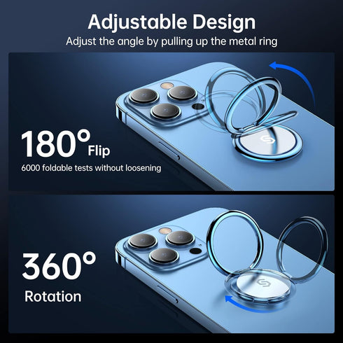 Syncwire Cell Phone Ring Holder Stand, 360 Degree Rotation Finger Ring Kickstand Polished Metal Phone Grip for Magnetic Car Mount Compatible with ...