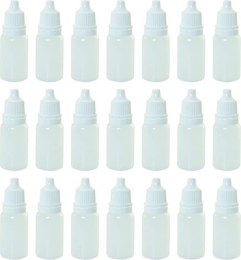 Eye Liquid Dropper 50PCS 10ml White Empty Plastic Squeezable Dropper Bottles with Caps...