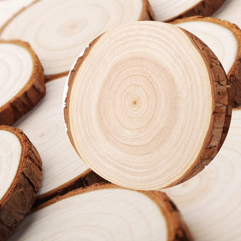 Natural Wood Slices TICIOSH Craft Unfinished Wood kit Predrilled with Hole Wooden Circles for DIY Crafts Wedding Decorations Christmas Ornaments A...