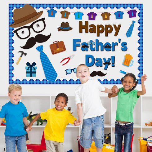 Happy Father's Day Bulletin Board Father's Day Bulletin Board Decoration Set Father's Day Cutouts Father Child Bulletin Boards for School Offices ...