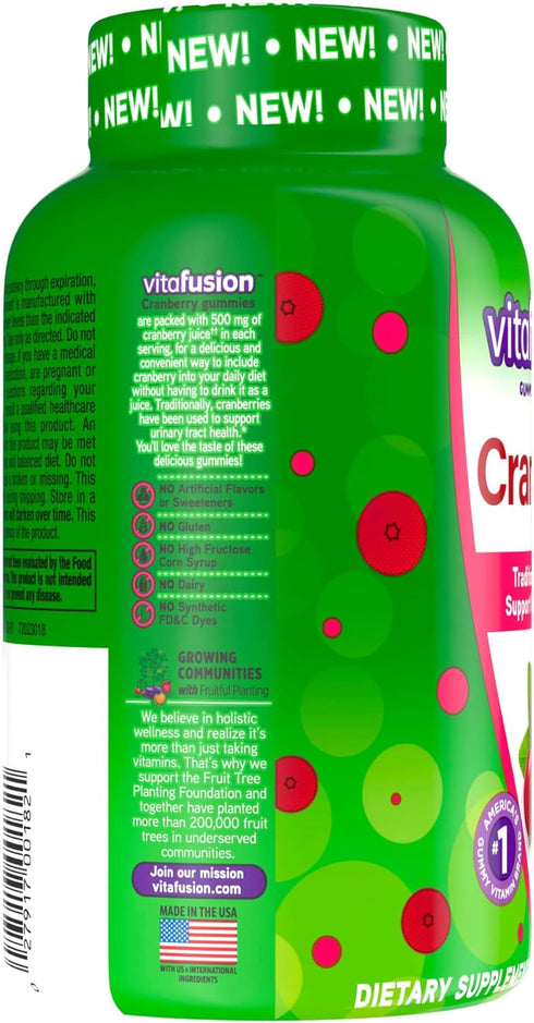 Vitafusion Cranberry Gummies for Women, 500mg Cranberry Juice Concentrate per Serving, 60ct...