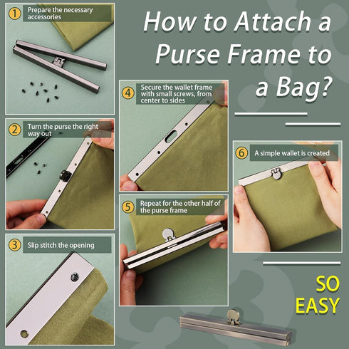6 Pieces Clasp Lock Packs,BUTUZE 7.48Inch Metal Purse Frame Kiss Clasp Lock with Comfortable Grip, Bag Supplies for Purse Making,Bag Making,Leathe...