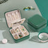 Vlando Small Travel Jewelry Box Organizer - Mirrored Jewelries Necklaces Rings Earrings Necklace Storage Case, Dark Green...