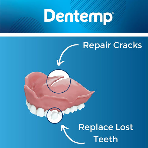 Dentemp Repair Kit - Repair-It Advanced Formula Denture Repair Kit (Pack of 3) - Denture Repair Kit Repairs Broken Dentures - Denture Repair to Me...