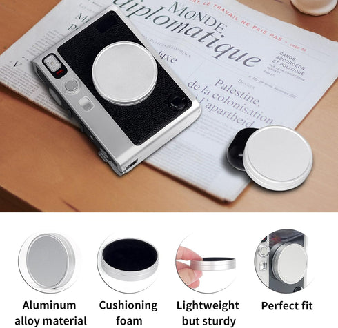 Lens Cap Cover for Fujifilm Instax Mini EVO Instant Camera, Lens Cover with Flocking Internal, Anti-Scratches Aluminum Accessories for Fuji Instax...