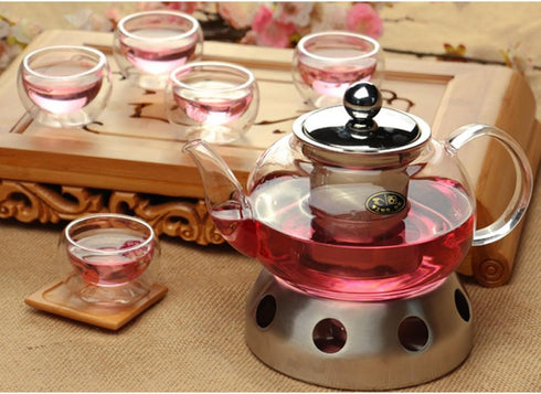 Teapot Warmer,Brushed Stainless Steel Tea Warmer Heater Holder Teapot or Coffee Warmer Base,Silver...