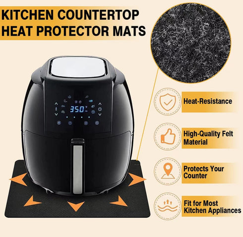 Heat Resistant Mats for Air Fryer Coffee Maker Kitchen Countertop, 4 Pcs 16 x 12 In Non-slip Silicone Appliance Slider for COSORI Ninja Foodi Air ...