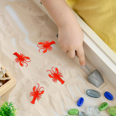 Totority Lobster Toy, Mini Red Lobster 12Pcs TPR Rubber Lobster Models Fake Crawfish Decorations Early Educational Toys Party Supplies...
