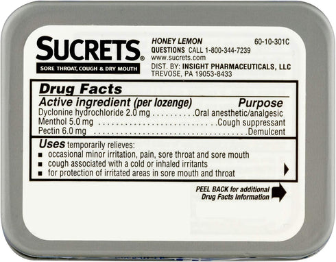 Sucrets Sore Throat & Cough Lozenges, Honey Lemon, 18 Count (3 Pack)...