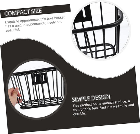 Sosoport Bicycle Iron Basket Cruiser Bike Bicycle Iron Bike Basket Rear Bike Basket Metal Bike Basket Bike Container Front Bicycles Basket 25X18X1...