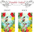 ALAZA Hummingbirds Red Flower Hibiscus Yellow Lilies Birds Small Garden Yard Flag 12" x 18" Twin Sides, Tropical Flower Leaves Birds Decorative Fl...