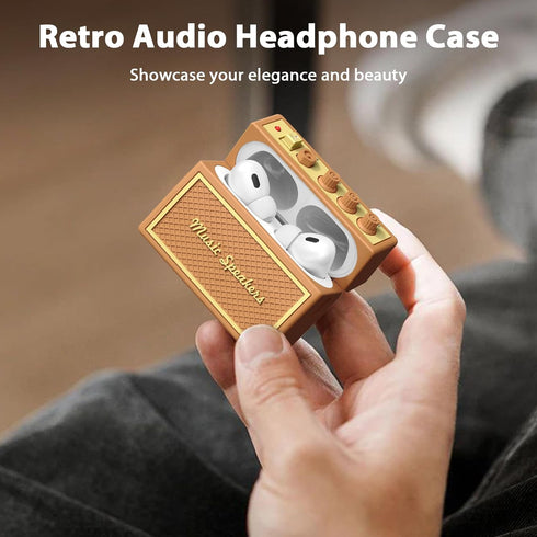 AirPods Pro 2nd Generation Case Cover with Cleaner Kit, Airpod pro case guitar amp Retro audio Design Soft Silicone Protective Cover for AirPods P...