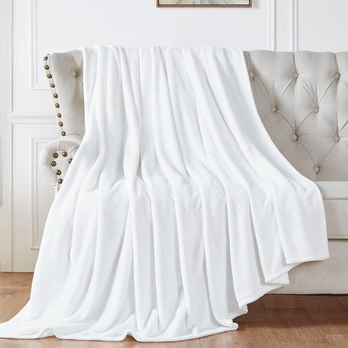 Walensee Fleece Blanket Plush Throw Fuzzy Lightweight (Throw Size 50x60 White) Super Soft Microfiber Flannel Blankets for Couch, Bed, Sofa Ultra L...