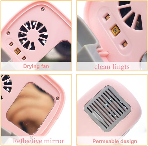Toothbrush Travel Cover, Toothbrush Travel Case With Air Drying Function, Rechargeable Portable Toothbrush Travel Container with Holder for Househ...
