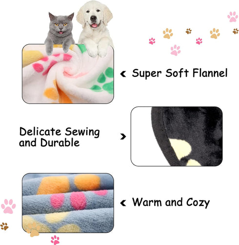 3 Pack Dog Blankets for Large Medium Small Dogs, Super Soft Warm Fluffy Flannel Pet Blanket for Puppy, Black, Grey, and White Cat Blanket, 23 * 16...