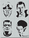Stencil1 Monsters Stencils 4 Pack - Durable Quality Reusable Stencils for Painting - Decorating Items and Decor on Walls Fabric & Furniture Art Cr...