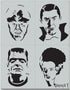 Stencil1 Monsters Stencils 4 Pack - Durable Quality Reusable Stencils for Painting - Decorating Items and Decor on Walls Fabric & Furniture Art Cr...