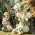 Sweet Baby Co. Sage Green Balloon Garland Arch Kit with Eucalyptus Olive, Peach, White, Gold Balloons and Greenery for Forest Safari Jungle Tropic...