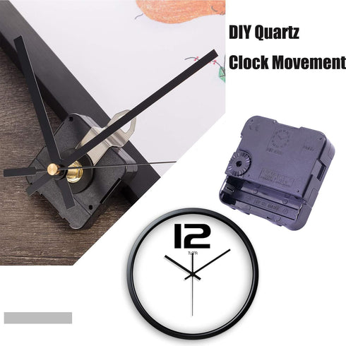 Quartz DIY Wall Clock Movement Mechanism Set,with 8.3 Inch Long Spade Hands,Battery Operated Sweep Silent Movement Motor Hands Clock Repair Replac...
