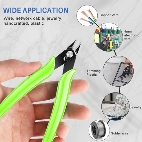 NICE-POWER Micro Wire Cutters, 5 inch 170 Mini Flush cutters, Nippers, Shear Cutters,Wire Snips, Small Side Cutters for Electronics Crafts Jewelry...