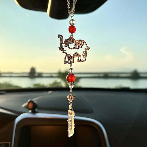 Hanging Car Charm, Handmade Crystal Window Car Hanging Ornaments, Dangling Moon, Healing Crystal Accessories, Rearview Mirror Decorations - Protec...