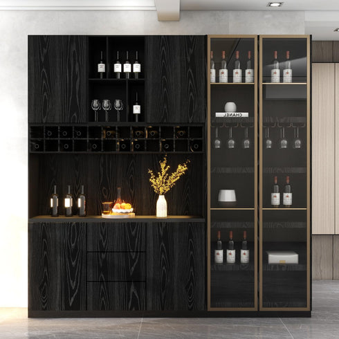 DUUEIHHUER Black Wallpaper Wood Grain Wallpaper Peel and Stick Wall Decoration Contact Paper Retro Wooden Board Kitchen Bedroom Decoration Furnitu...