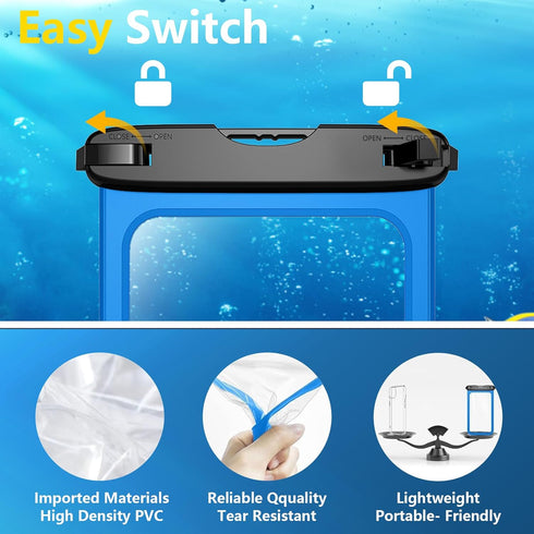 WAVELIFE 2 Pcs Waterproof Phone Pouch 9" Universal IPX8 Waterproof Cell Phone Case Dry Bag with Lanyard for iPhone 15 Pro Max/14/13/12/11/SE,Galax...