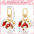 2Pcs Cute Keychains For Women, Kawaii Keychain Strawberry Flowers Keychain Keyring Charms for Women Girls, Key Ring Charm for Purse Backpack...
